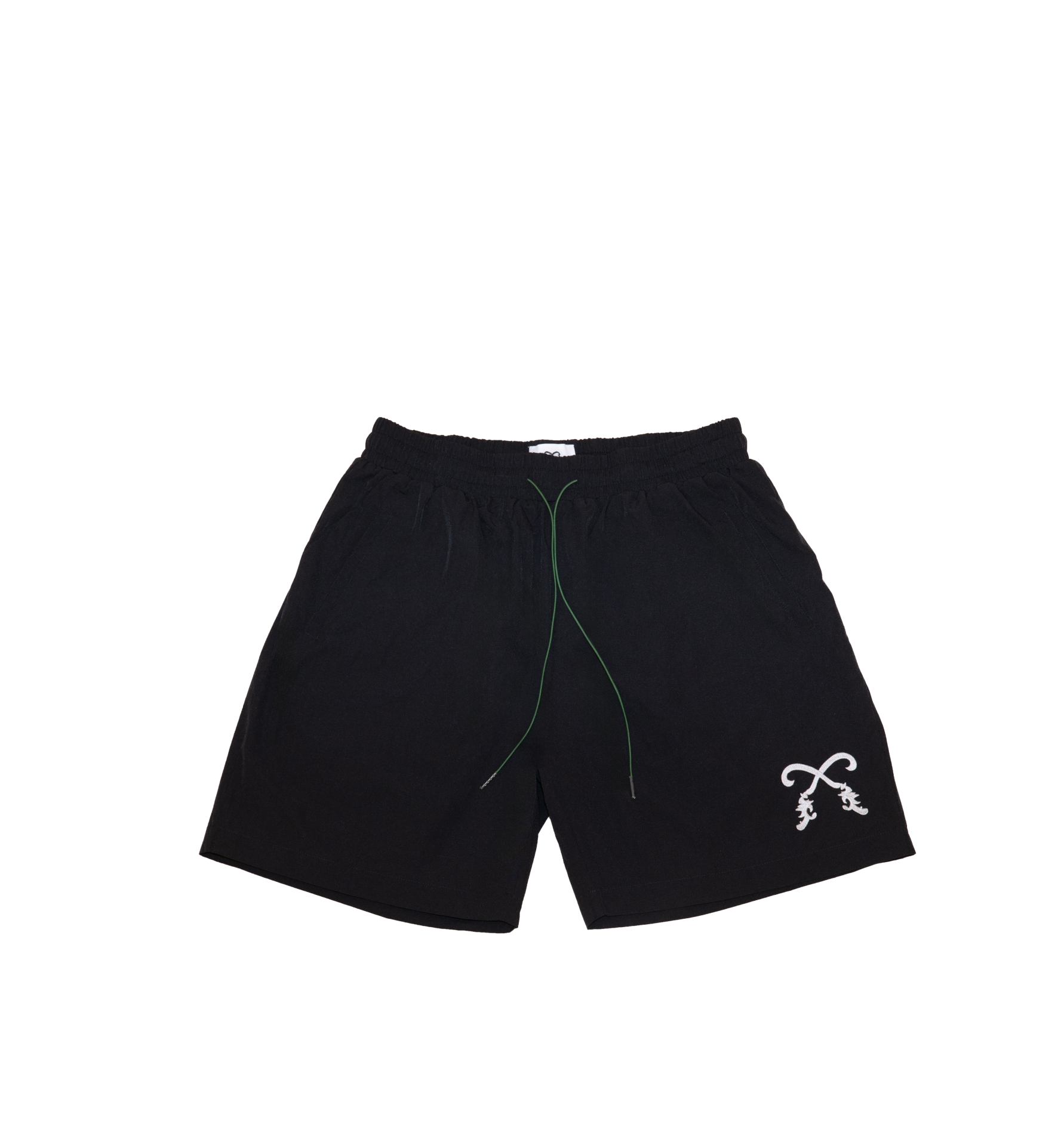 BLACK WINDBREAKER SHORTS